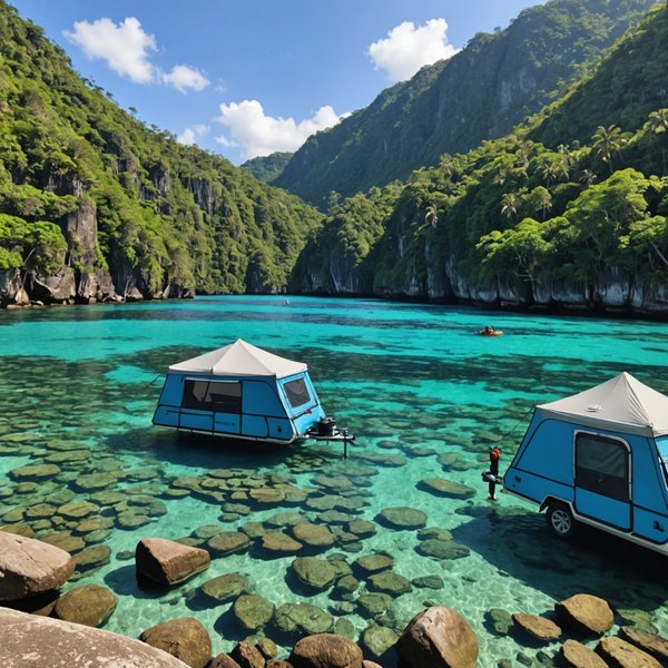 Comment organiser un camping pour une expédition de plongée avec tuba en Indonésie?